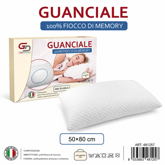 451257 Guanciale 100% Fiocco Di Memory Con Borsa Tnt
