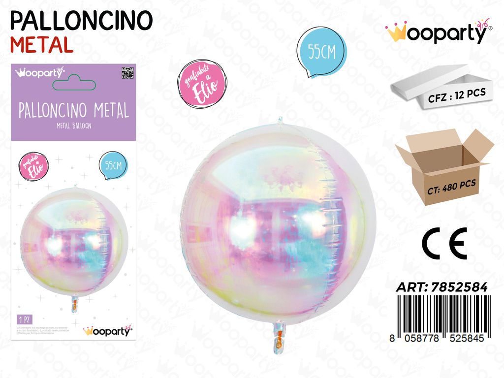 Sunlux Palloncini Metal Iridesc. Sfera 55CM