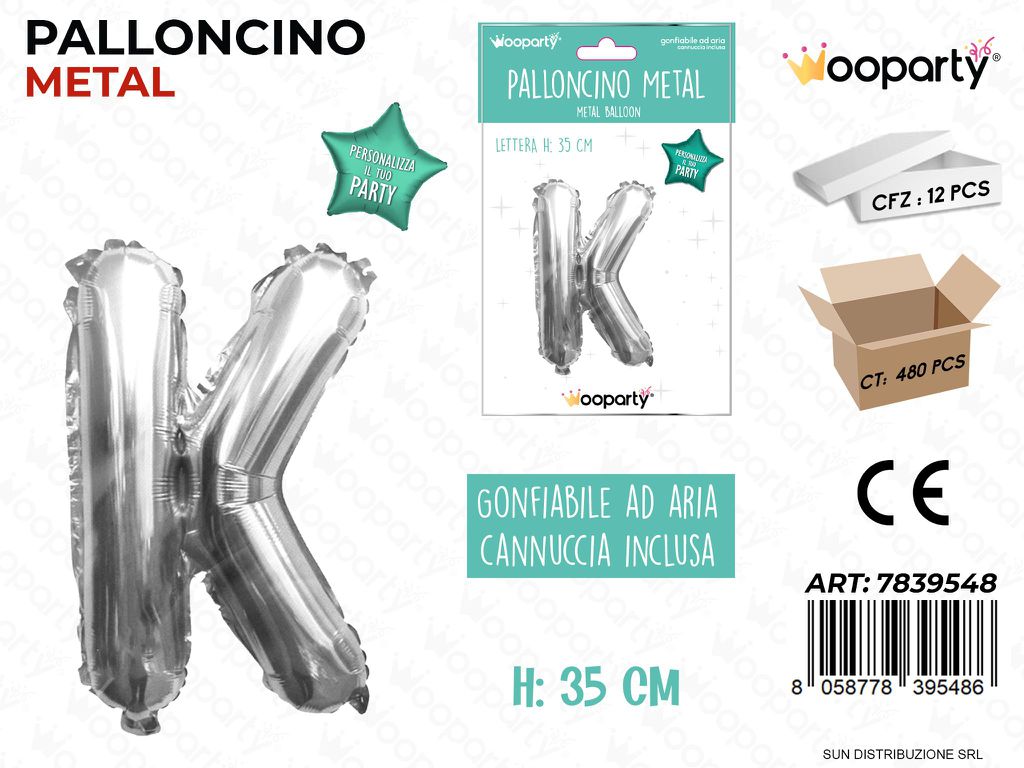 Palloncino Argento Metal 35CM L. K