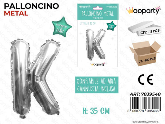Palloncino Argento Metal 35CM L. K