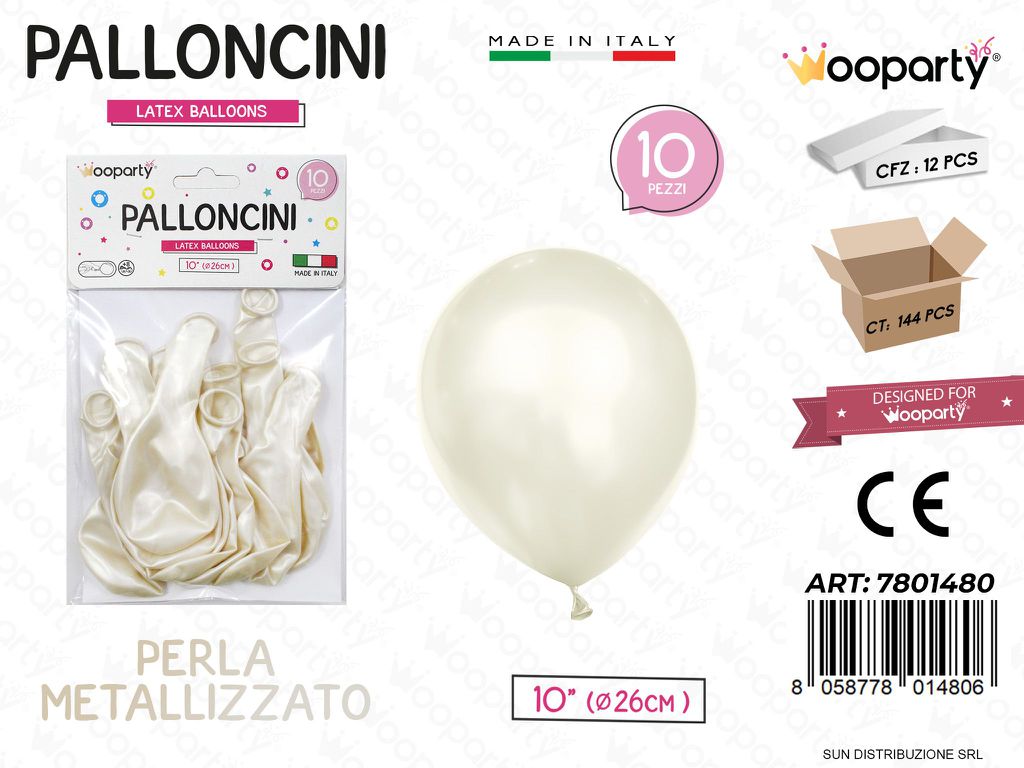 Palloncini Perla Metal 10 D.26CM 10PCS