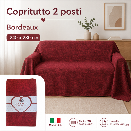 Copritutto 2P T.U. 240 X 280 Cm Bordeaux Copritutto