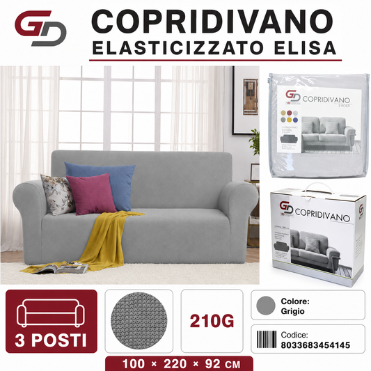 Copridivano Elasticizzato Elisa 3 Posti 210G