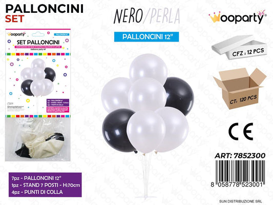 Set Pallon. c/ Stand Nero /Perla 7PCS Ass.