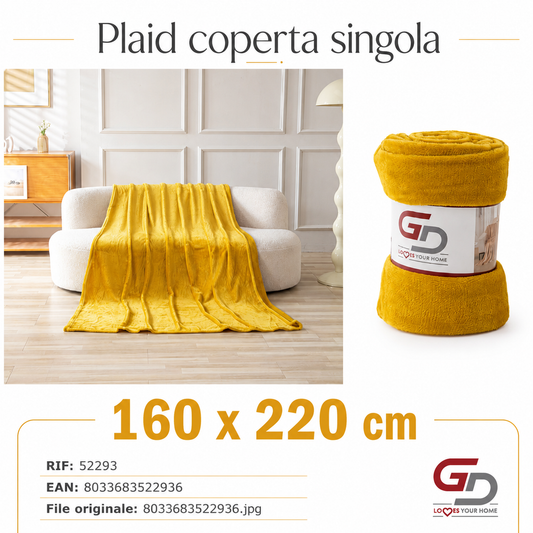 Plaid Coperta Singola 160*220Cm