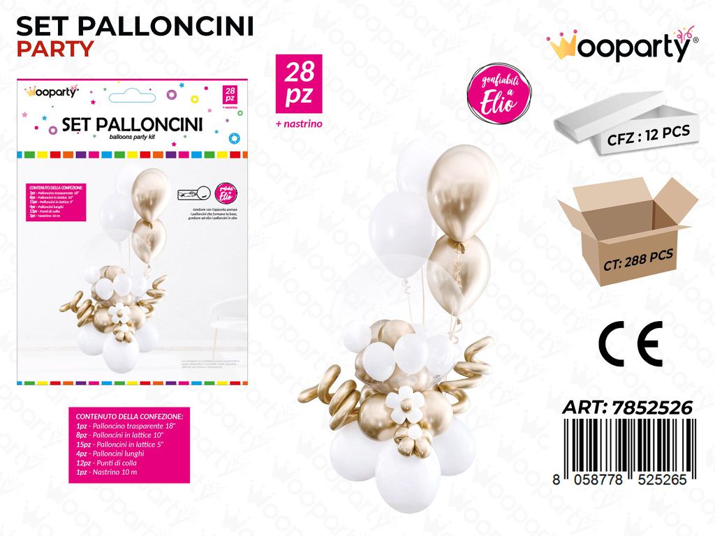 Set Palloncini Bianco 28PCS Ass.