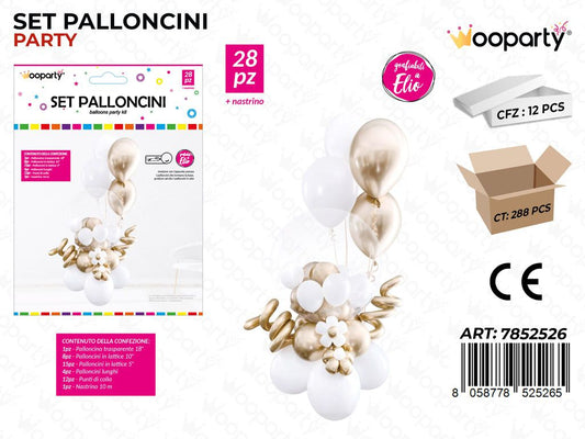 Set Palloncini Bianco 28PCS Ass.