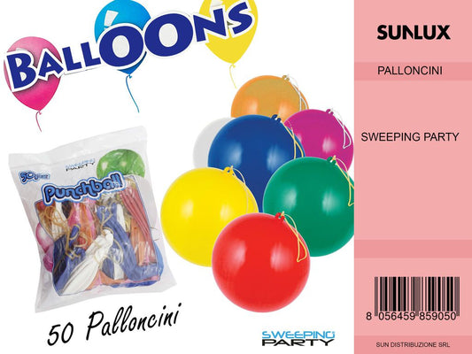 Palloncini Punch Ball Multicolore 50PC