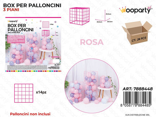 Box per Palloncini Rosa 29.5*29.5CM 14PCS