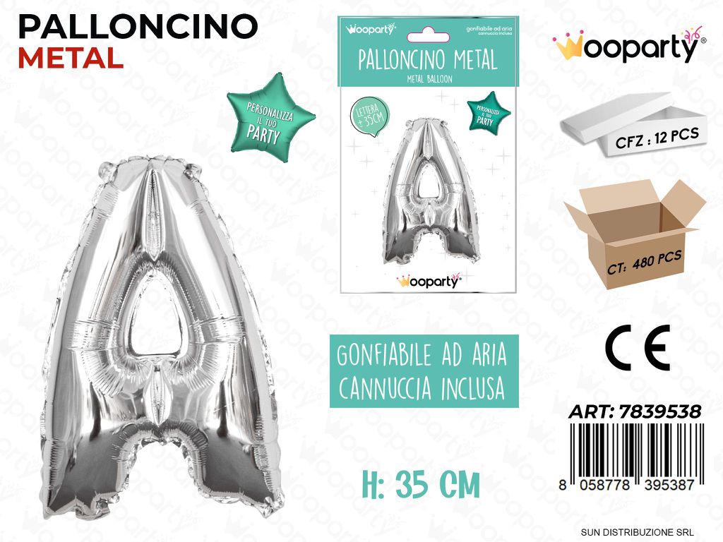 Palloncino Argento Metal 35CM L. a