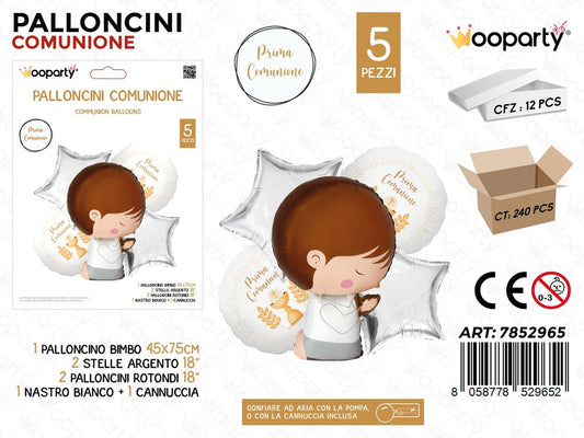Wooparty Palloncino Prima Comunione 5PCS Ass.
