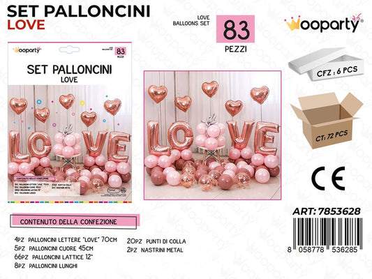 Set Palloncini Love 83PCS Ass.