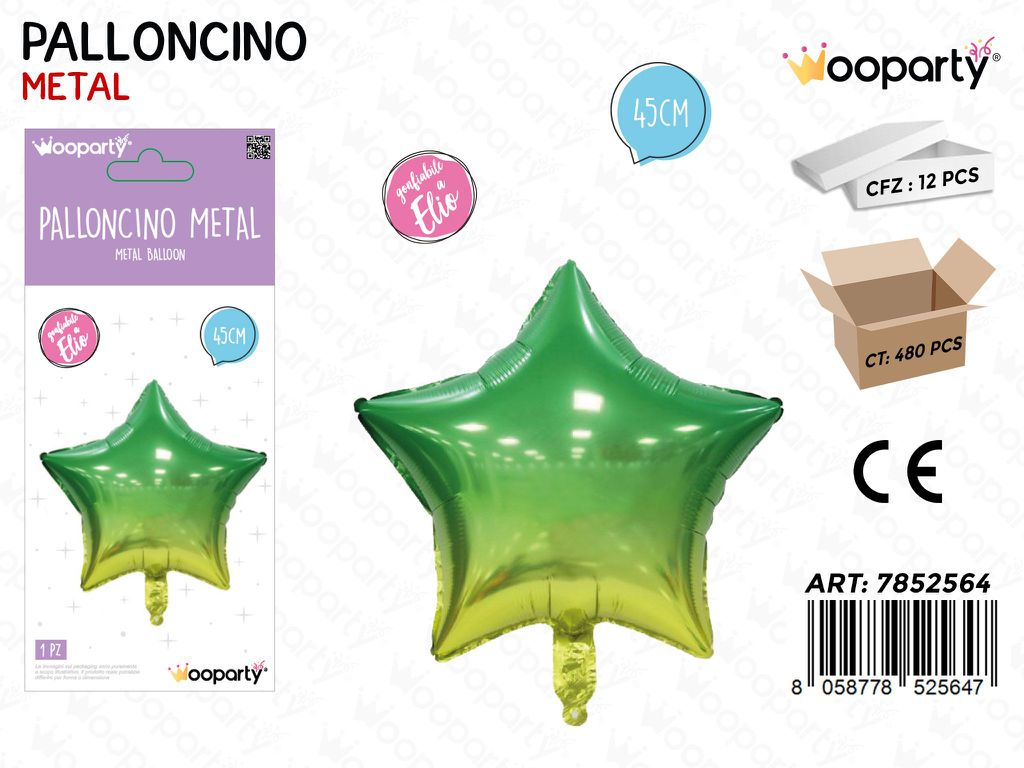 Wooparty Palloncino Metal Stella 45CM