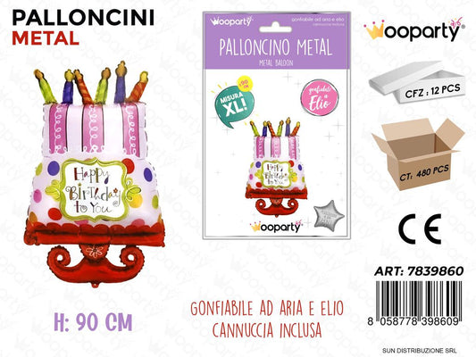 Palloncini Metal Torta Compleanno 90CM