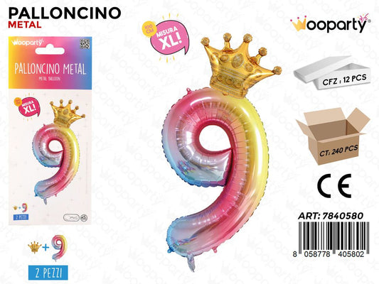 Set Palloncini Arcobaleno N. 9 100CM