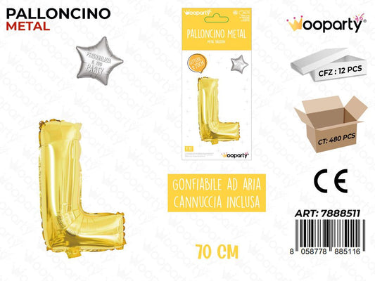 Palloncino Metal Oro Let. L 70CM