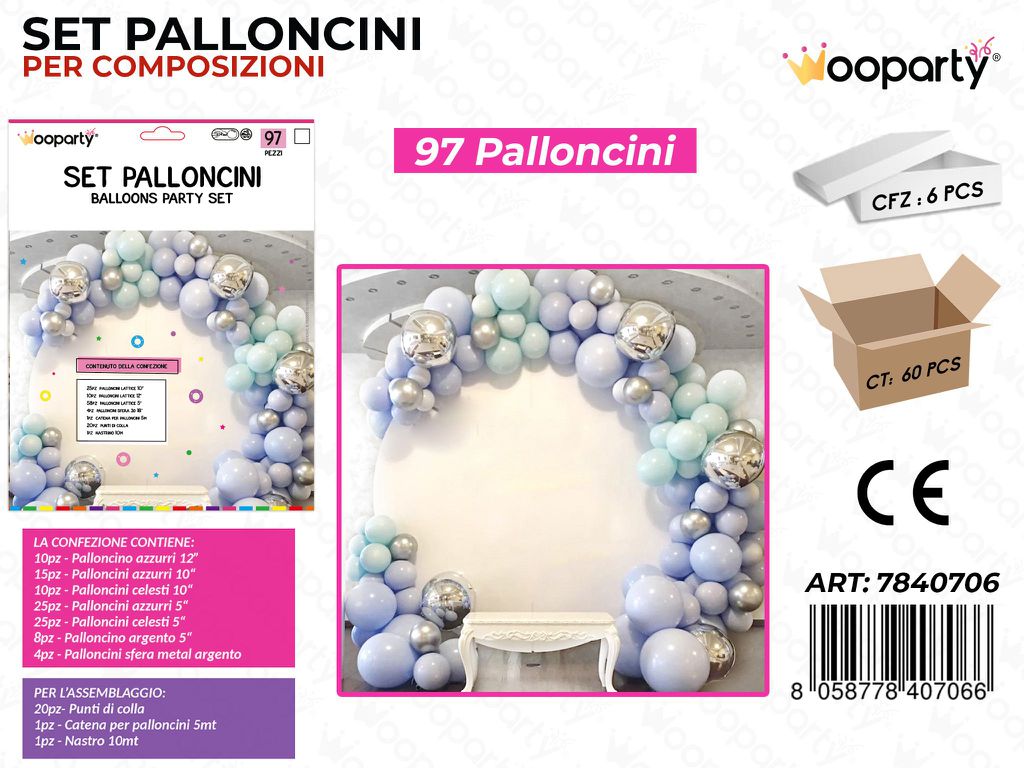 Set Palloncini per Comp. 97 Pcs Ass.