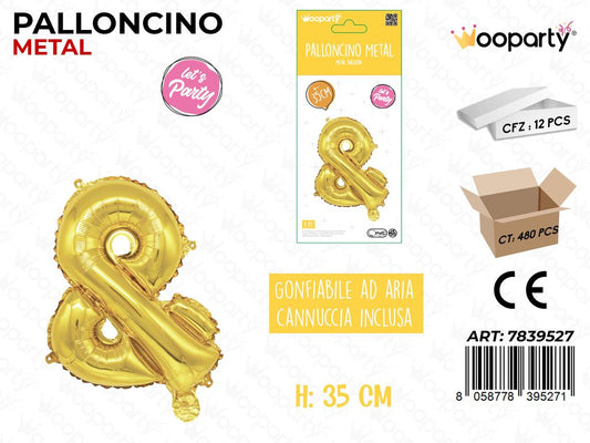 Palloncino Oro Metal Let. e Commerc. 35CM