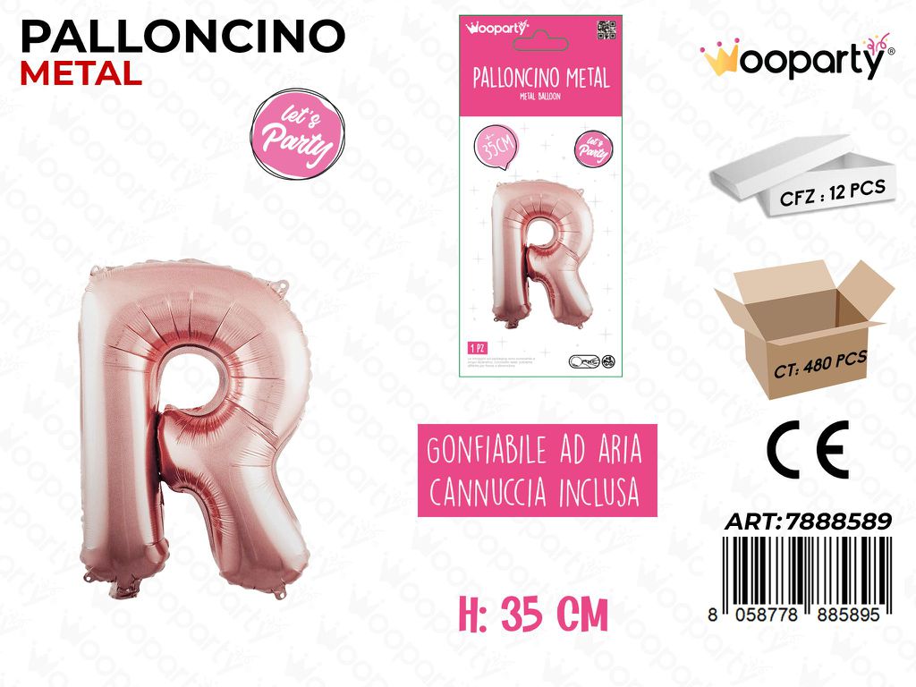 Palloncino Metal Oro Rosa 35CM Let. R