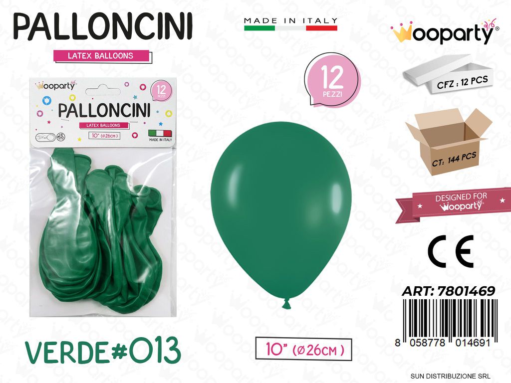 Palloncini Verde 013 10 D.26CM 12PCS