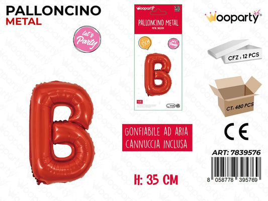 Palloncino Rosso Metal 35CM L. B