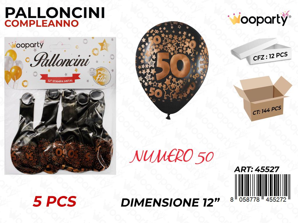 Palloncini 50 Anni Metal 12 -5PCS