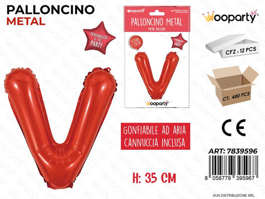 Palloncino Rosso Metal 35CM L. V