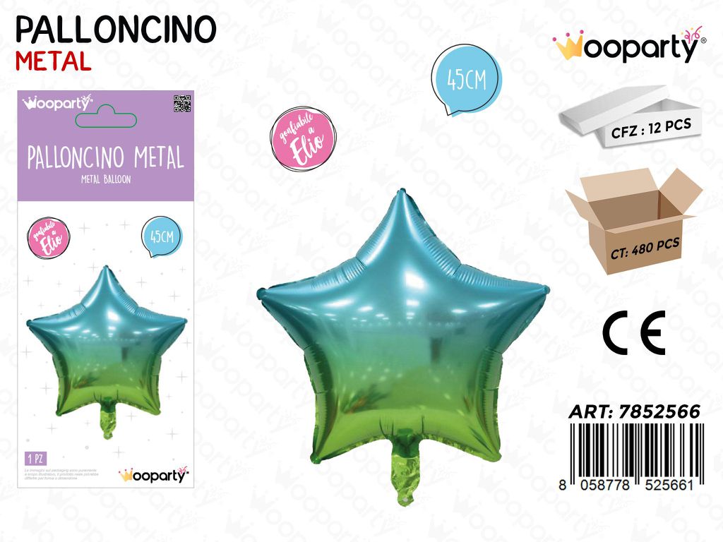 Wooparty Palloncino Metal Stella 45CM