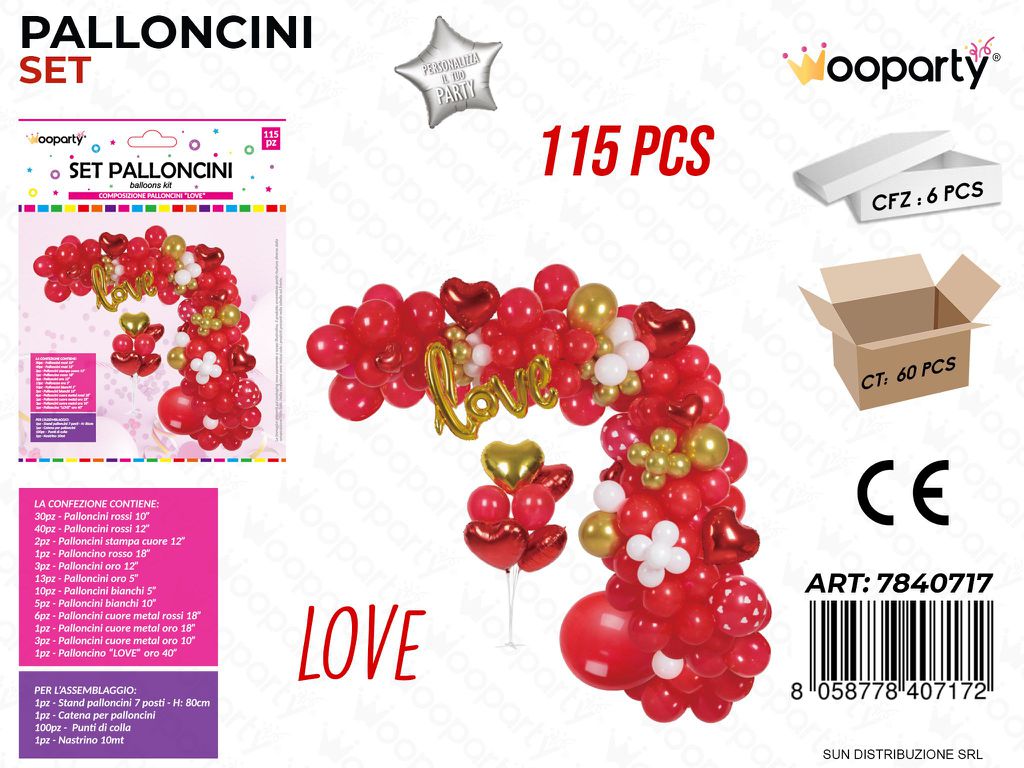 Set Palloncini Love 115 Pcs Ass.