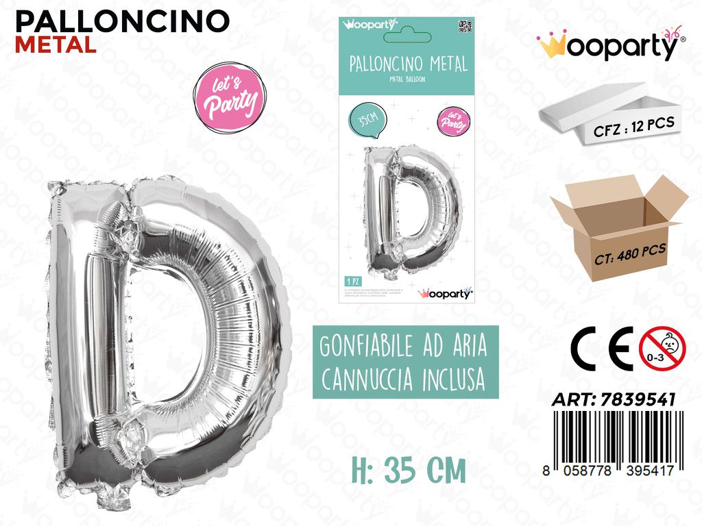 Palloncino Argento Metal 35CM L. D