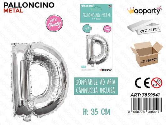 Palloncino Argento Metal 35CM L. D