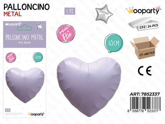 Wooparty Palloncino Metal Cuore Viola 45CM