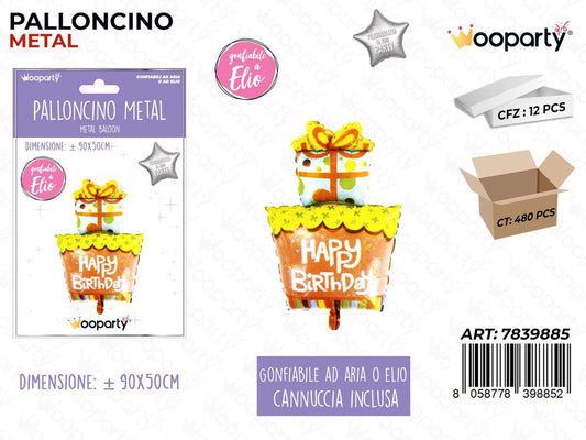 Palloncinometal Regalo Happy B. 90*50 Cm