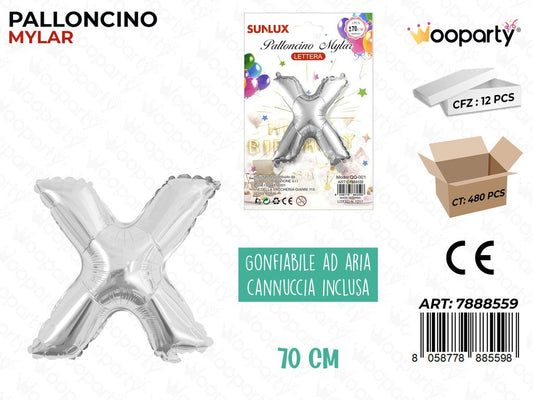 Palloncino Mylar *X* Argento 70CM