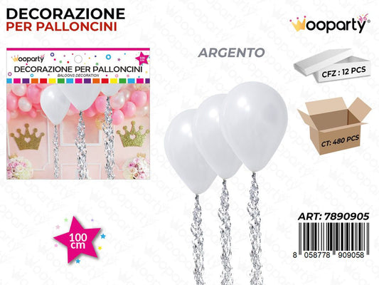 Dec. Palloncini Argento 100CM
