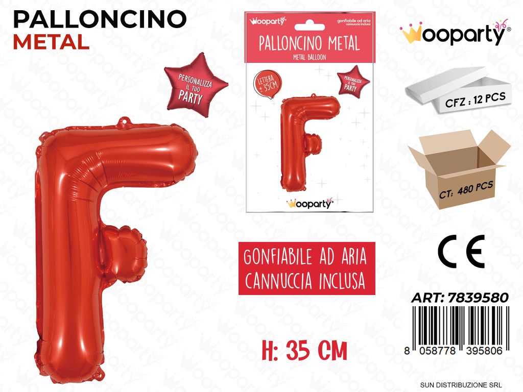 Palloncino Rosso Metal 35CM L. F
