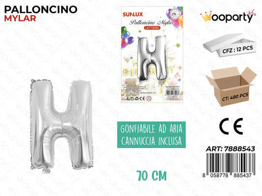 Palloncino Metal Arg. Let. H 70CM