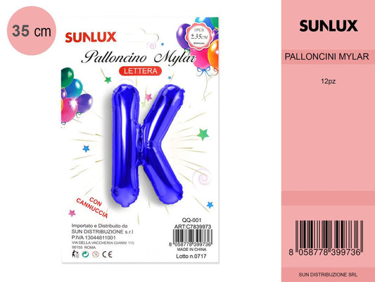 Palloncino Mylar Blu Lettera K