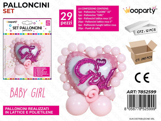 Set Palloncini Baby Girl 29PCS Ass.