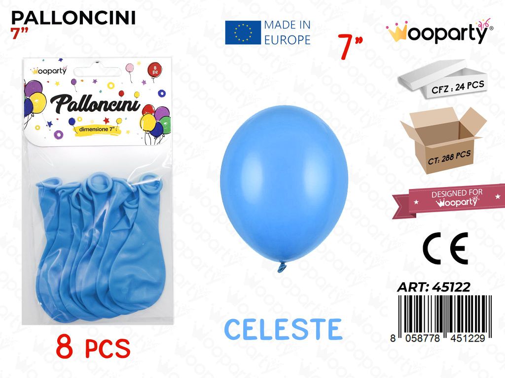 Palloncini Celeste 7 8PCS
