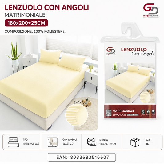 Lenzuolo Con Angoli Copripiumino+2 Federe Cuscino