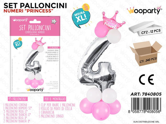 Set Palloncini N.4 Princess 15PCS ASS.125CM