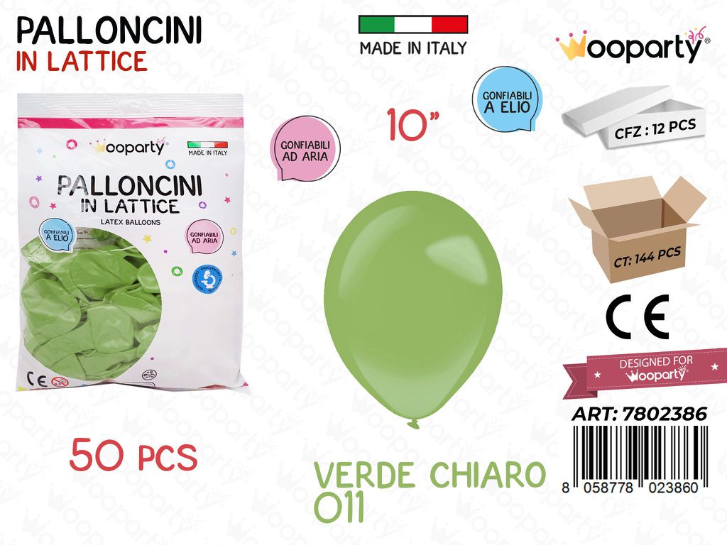 Wooparty Palloncini Lattice Verde Ch. 10 50PCS