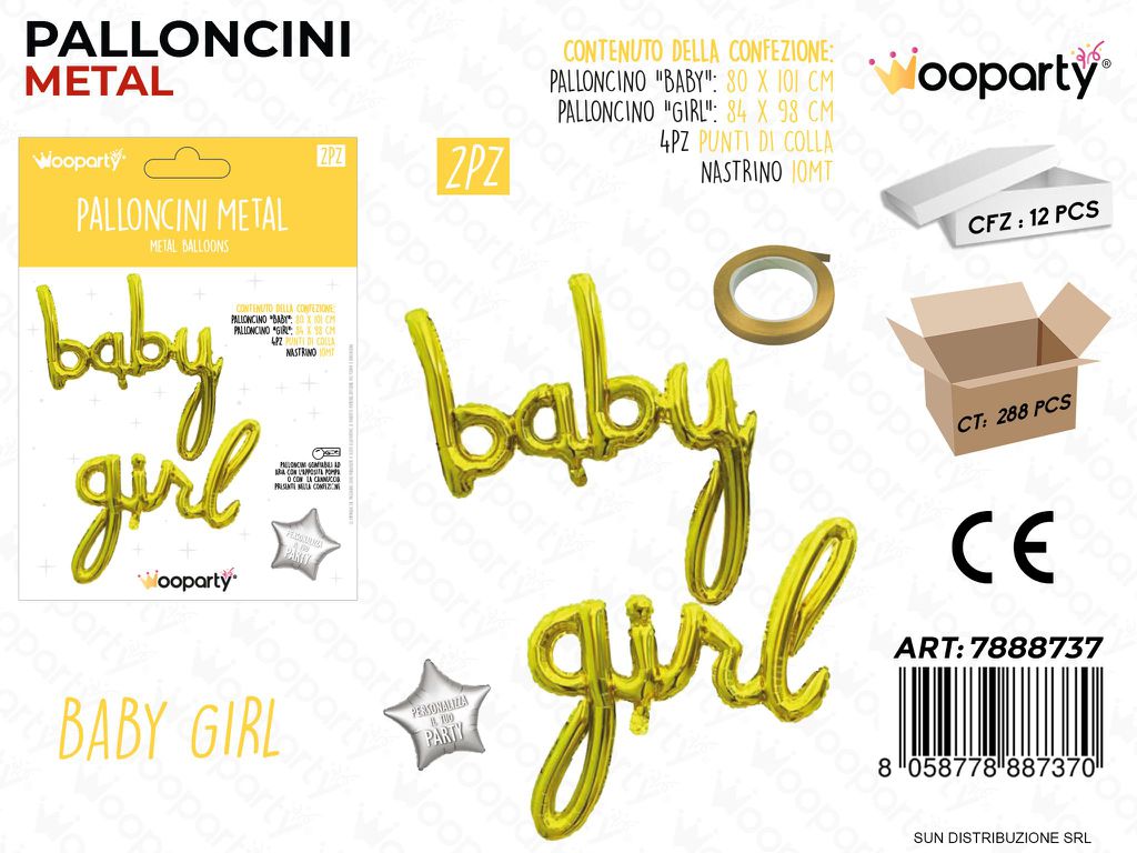 Palloncini Metal Baby Girl Oro
