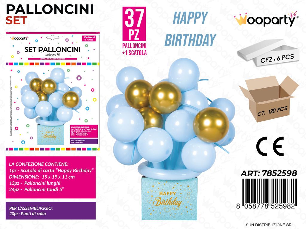 Set Palloncini Cel. H. Birthday c/ Scatola 37PCS