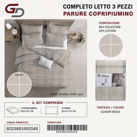Parure Copripiumino Ah997 Opt2