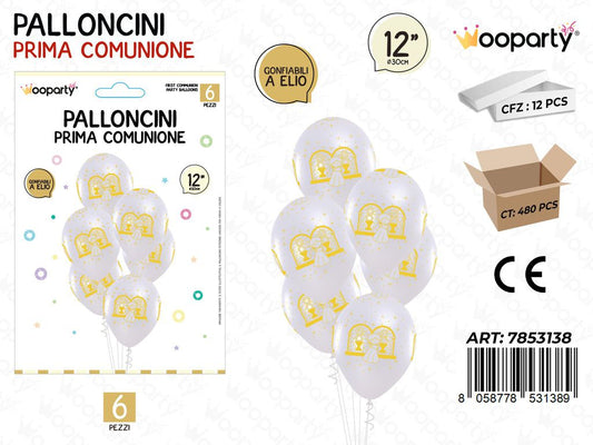 Wooparty Set Pallonc. Comunione 6PCS