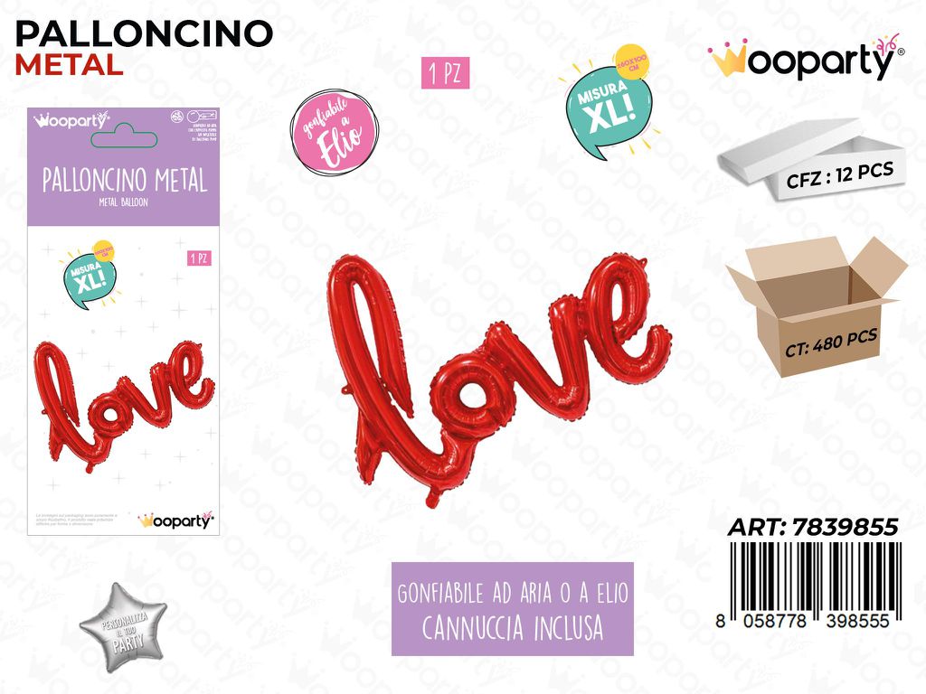 Palloncino Metal Love 60*100CM