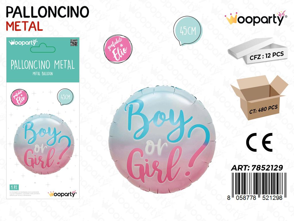 Wooparty Palloncino Boy Or Girl 45CM