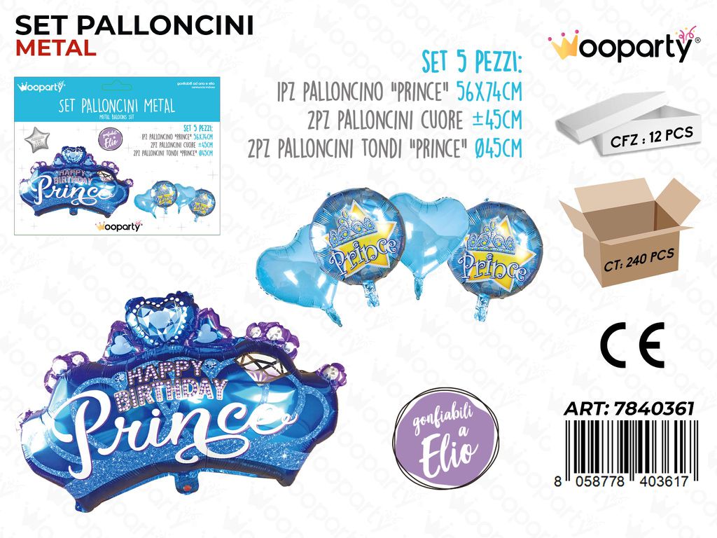 Set Palloncini Metal H. B. Prince 5PCS